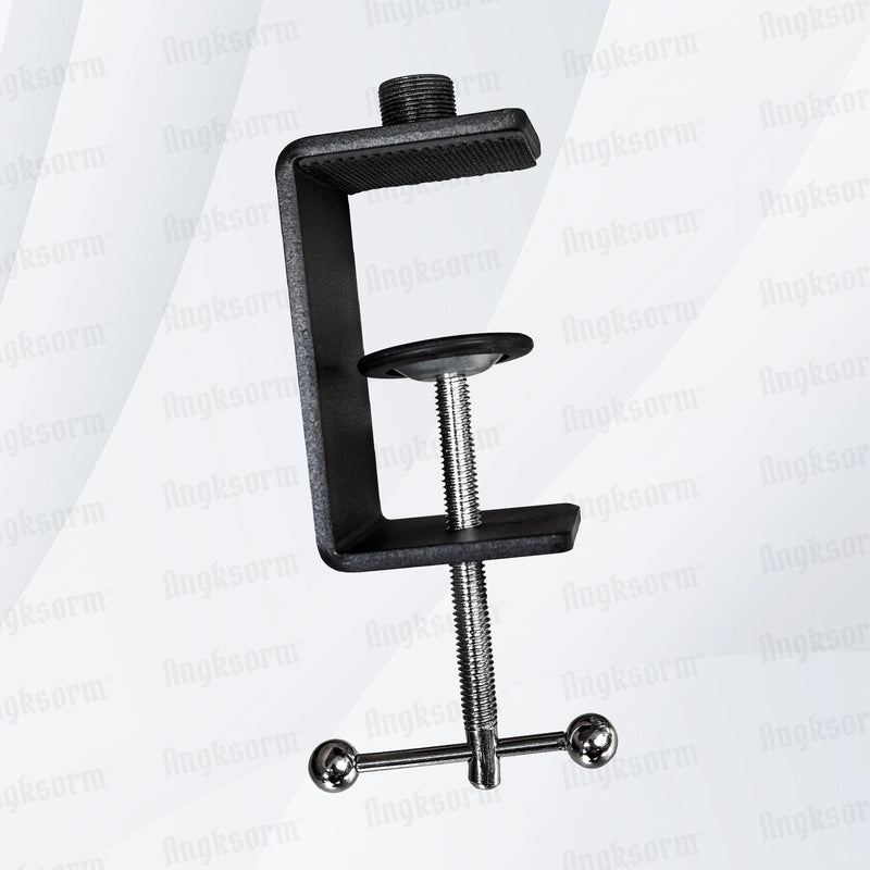[AUSTRALIA] - Table Microphone Clamp - Heavy-Duty Desk Mic Metal Clamp Mount with 5/8-27 Male and 3/8-16 Female Thread, 2PCS C-CLAMP MOUNT (2PCS) 