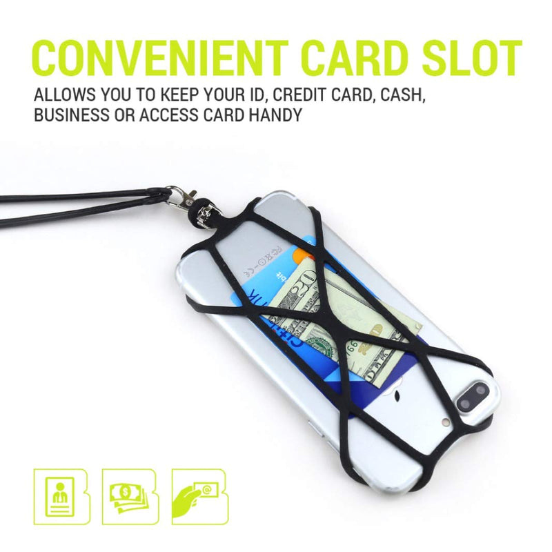 [AUSTRALIA] - Gear Beast Universal Cell Phone Lanyard - Silicone Cell Phone Holder for Walking w/Neck ﻿Strap, Clear 
