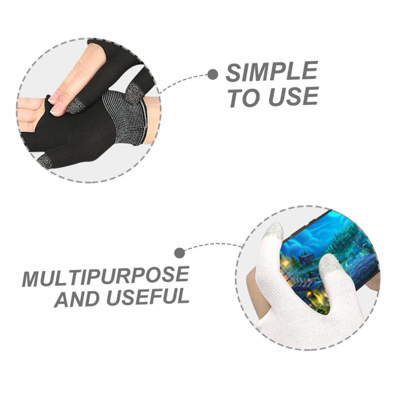 2 Pairs Game Gloves Thumb Sleeves Mobile Gaming Phone Gaming Gloves Comfort Gaming Gloves Touch Finger Gloves for Gaming Comfort Finger Gaming Gloves Mittens Nylon Breathable