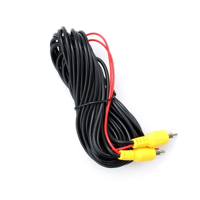 DALLUX Backup Camera RCA Video Cable,Car Reverse Rear View Camera Video Cable with Detection Wire(20FT/6 Meters),AV Extension Cable with RCA Video Female to Female Coupler and Power Cable RCAC02/20ft