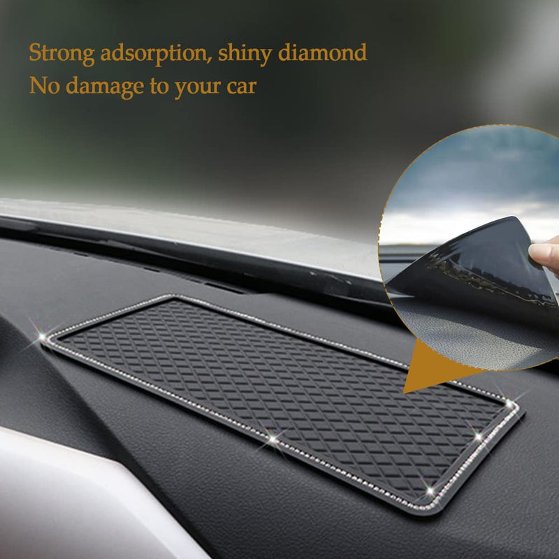 [AUSTRALIA] - Car Dashboard Anti-Slip Rubber Pad, Car Anti-Slip Sticky Gel Pad, Bling Crystal Sticky Anti-Slip Gel Pad, Non-Slip Dashboard Mat Fit for Phones Sunglasses Keys Electronic Devices 