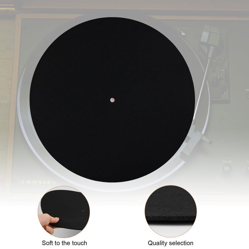 [AUSTRALIA] - 2pcs Record Player Mat, 12 Inch Anti-Slip & Anti-Static Felt Record Pad Turntable Slipmat Wool Turntable Platter Mat Record Player Protective Mat for Home Record Players (Black) 
