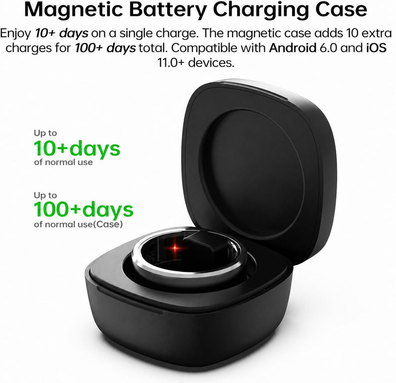 Smart Ring for Women Men, Fitness Tracker Ring with Free App No Subscription Fee, 7 Days Battery Life, Sleep Monitor, Heart Rate & Step Tracker, IP68 Waterproof, Android/iOS Compatible(Silver,9) Silver 9