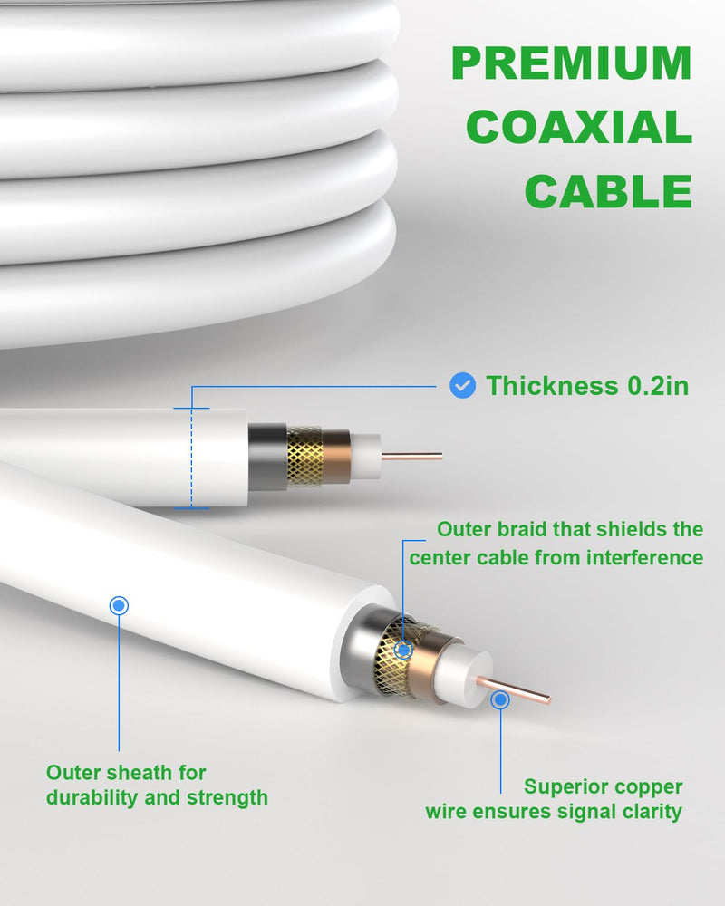 TV Antenna Indoor, Digital Amplified Indoor HDTV Antenna, 1080p VHF UHF Television Local Channels Detachable Signal Amplifier and 16.5ft Long Coax Cable White