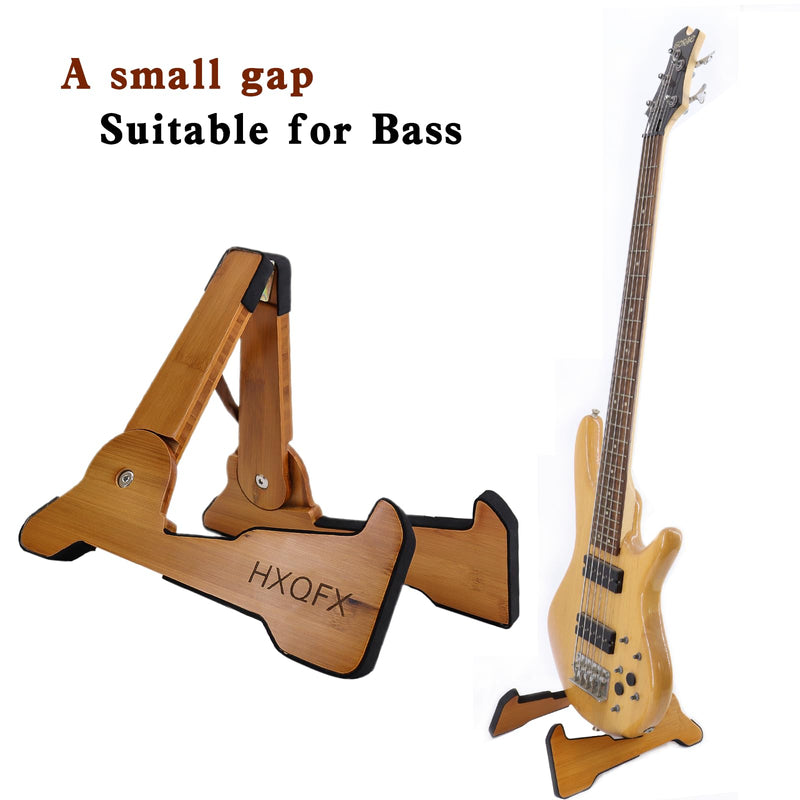 Wooden Electric Guitar Stand, X-Frame Style Guitar Stands Floor, Folding Guitar Stand for Acoustic Electric Classical Bass Guitars, Portable Instrument Holder with Soft Rubber Covering