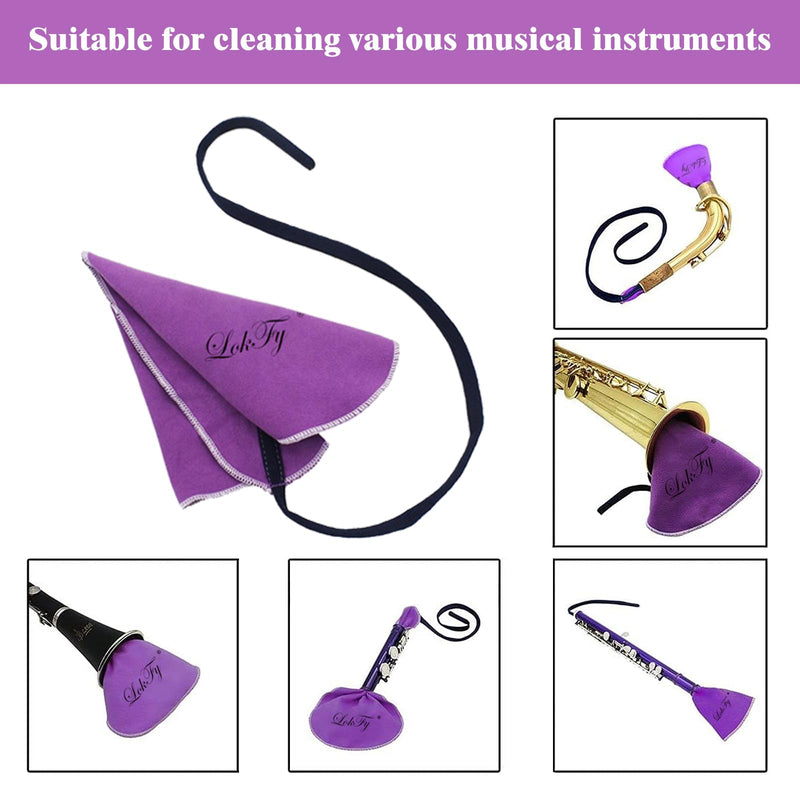 Cleaning Cloth Swab for Inside Tube Suitable for Clarinet Piccolo Flute Sax Saxophone (Purple) Purple