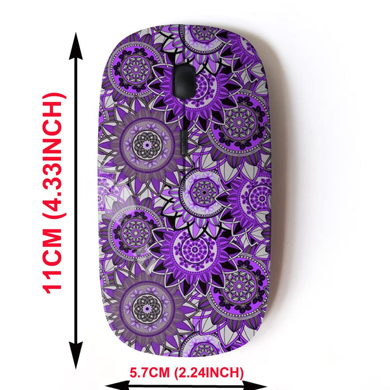 2.4G Wireless Mouse with Cute Pattern Design for All Laptops and Desktops with Nano Receiver - Vintage Mandala