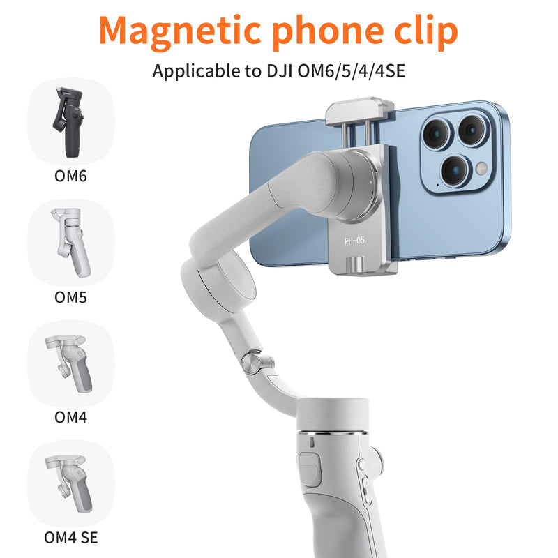 [AUSTRALIA] - UURIG Magnetic Cell Phone Clamp for DJI OM, Phone Tripod Mount, Handheld Gimbals Magnetic Ring Holder for DJI OSMO Mobile 8/7/7P/6,OM 5/OM 4/OM 4 SE Accessories 
