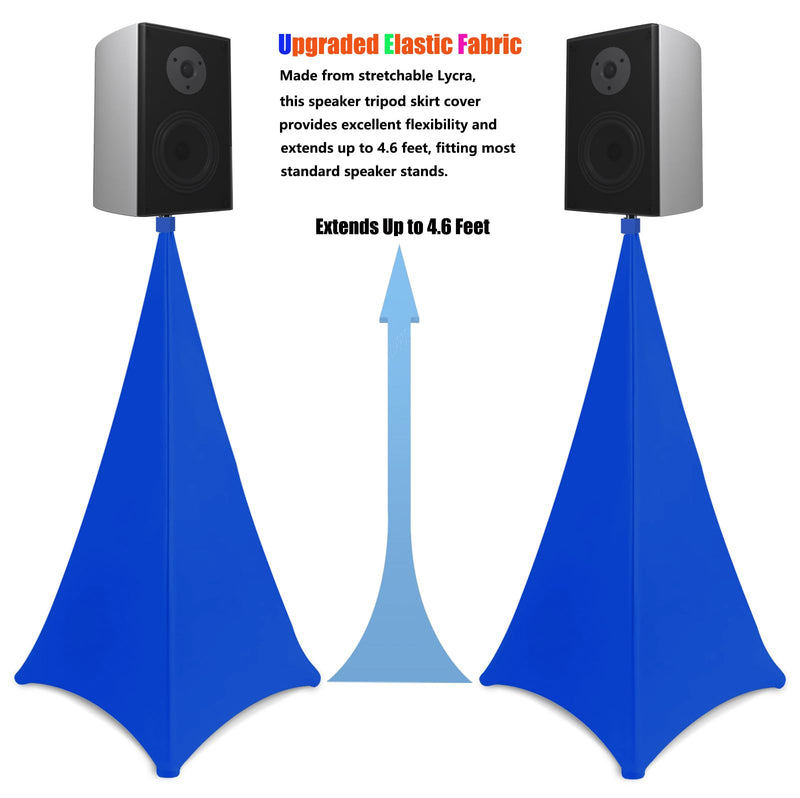 Speaker Stand Cover, Tripod Scrim Cover for Speaker & Lighting Stands, Ideal for Weddings, Banquets & DJ Events (2-Pack, Blue) 2-Pack, Blue