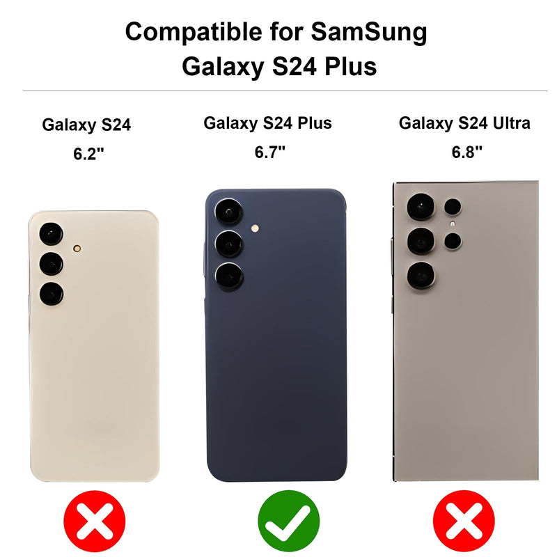 [AUSTRALIA] - KIHUWEY for Samsung Galaxy S24 Plus Case Wallet with Credit Card Holder, Flip Premium Leather Magnetic Clasp Kickstand Heavy Duty Protective Cover for Samsung Galaxy S24 Plus 6.7" (Black) Black Galaxy S24 Plus 6.7" 