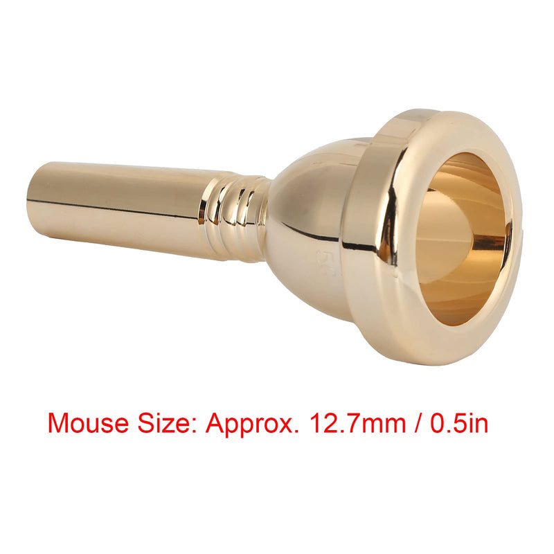 Trombone Mouthpiece Silver Plated Mouthpiece Tenor Large Shank Mouth Piece 12.7mm Trombone Accessory Replacement(Gold) Gold