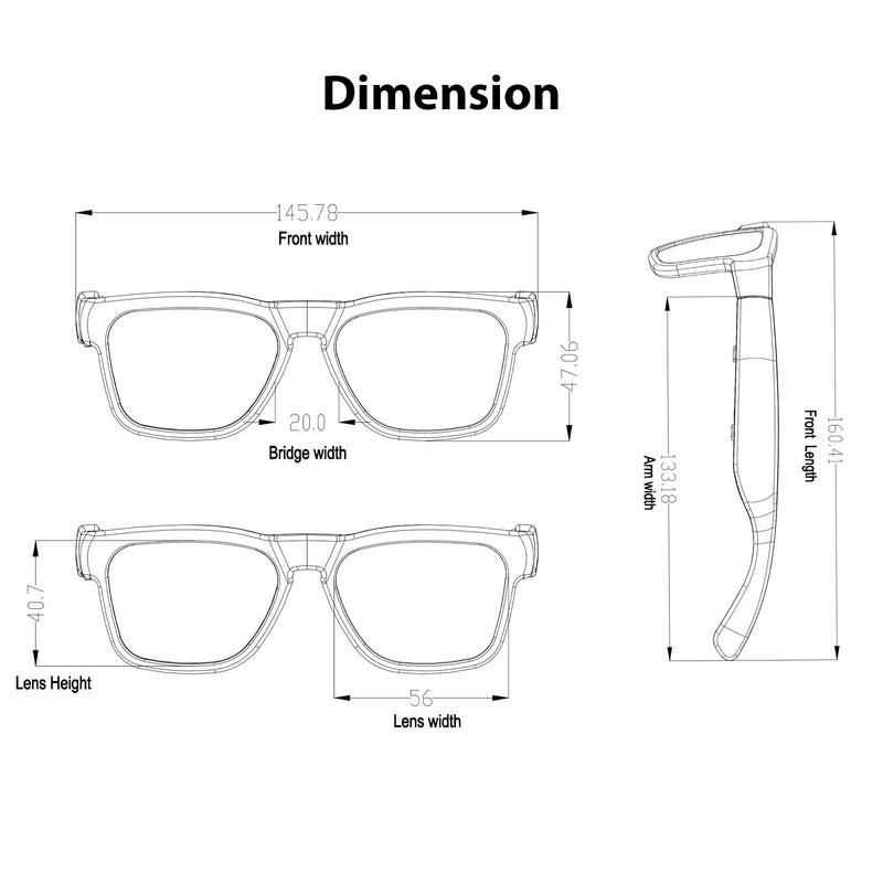 OhO sunshsine AI Glasses, Bluetooth Audio Sunglasses with 10H Playtime, ChatGPT Translation & Water Resistant Open Ear Glasses Black