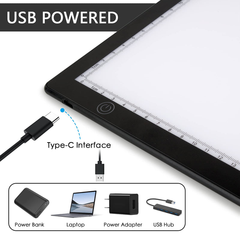 DGODRT Slide Viewer Light Box for Scan Old Slide Negative Film Scanning, A4 Ultra-Thin Light Box Scanner with 3 Adjustable Brightness, USB Powered