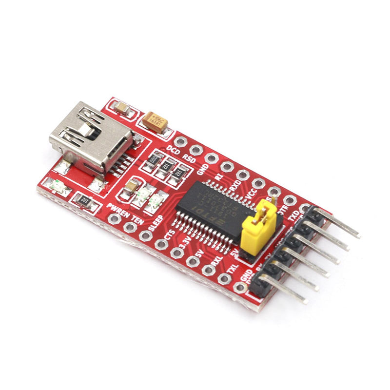 10-Pack FT232RL Mini USB to TTL Serial Converter | 3.3V/5.5V operating voltage, for serial communication and microcontroller programming projects