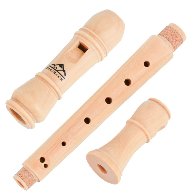 Eastrock Soprano Recorder German fingering C Key Beginners Recorder Instrument for Adults, 3 Piece Recorder With Hard Case（Maple Wood） 3 piece German Style