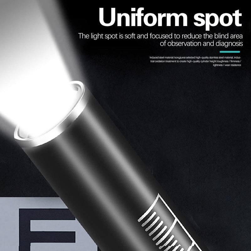Uadme Pupil Light, Diagnostic Light, Rechargeable, Medical Light Pen for Nurses, Doctors, with Pocket Clip and USB Cable