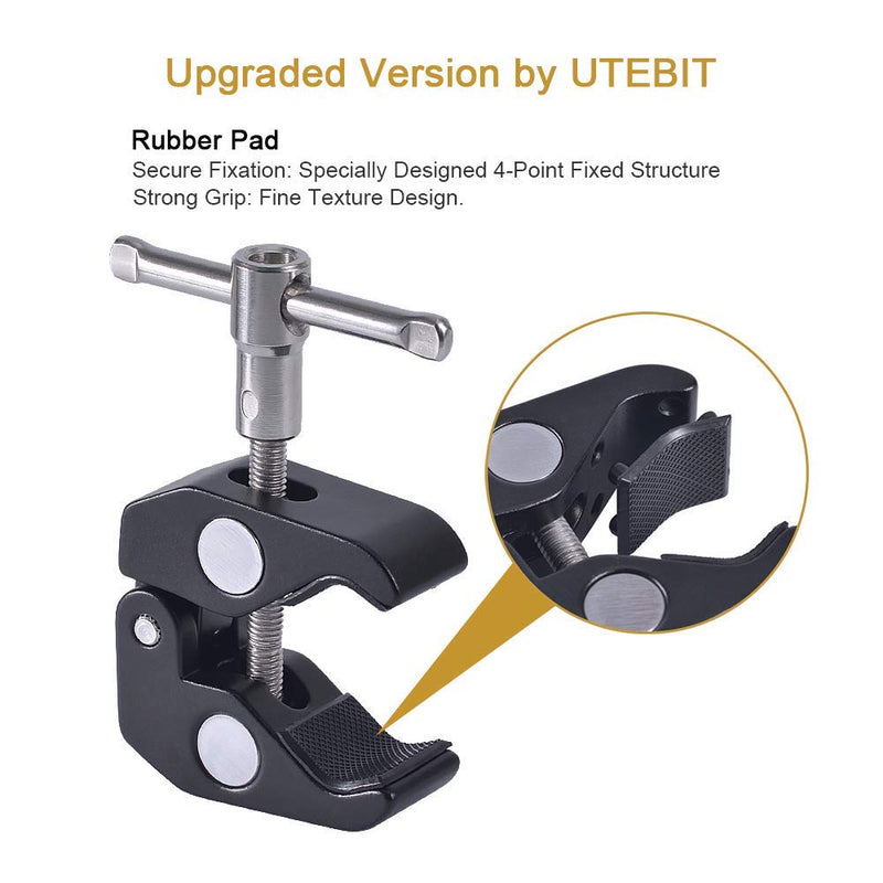 UTEBIT 11 inch Magic Arm, Camera Mount Articulating Friction Arms with Super Crab Clamp for DSLR Camera Rig, Flash Light, LED Lights, LCD Monitor 11 inch-Magic Arm+Super Clamp