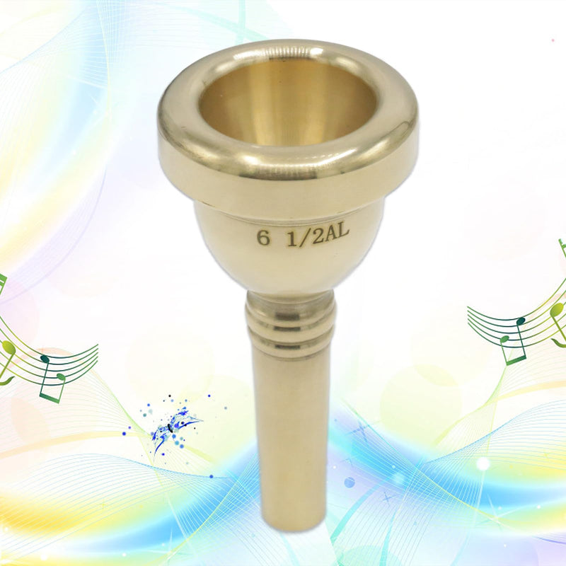 6 1/2AL Trombone Mouthpiece, Gold Plated Small Shank Mouthpiece, Euphonium Mouthpiece with Superior Sound, Excellent for Baritone and Trombone Instrument Accessories 6 1/2AL Gold