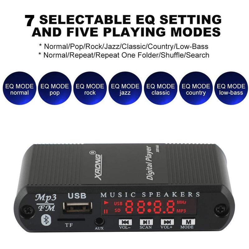 [AUSTRALIA] - Bluetooth Audio Receiver FM Radio,MP3 Digital Player,LED 4-Digital Display,SD Card/USB Playback 3.5mm Audio Output(Black) 
