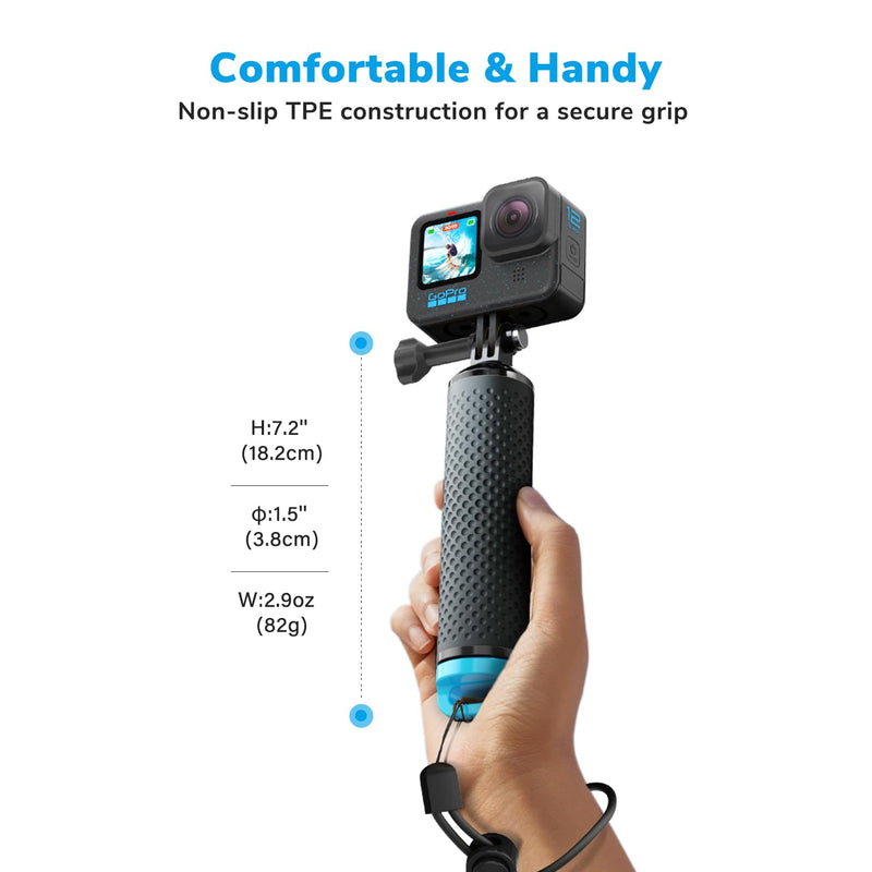 Sametop Floating Hand Grip Waterproof Handle Compatible with GoPro Hero 12, 11, 10, 9, 8, 7, 6, 5, 4, Session, 3+, 3, 2, 1, Hero (2018), Fusion, Max, DJI Osmo Action Cameras (Blue) Blue