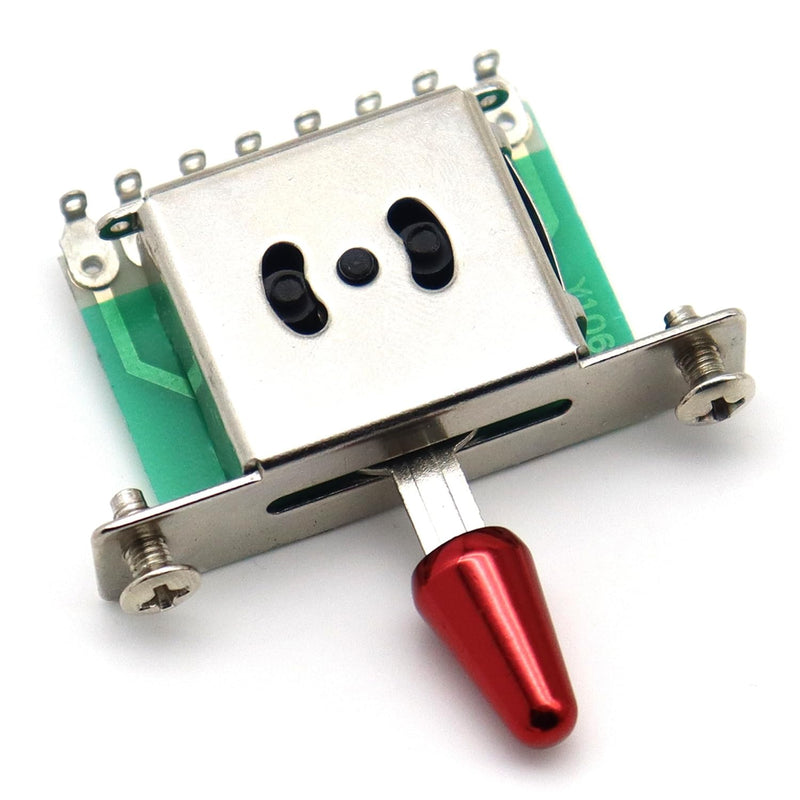 2pcs Guitar 5 Way Pickup Switch Tip metal Switch Cap Switch Knob for Strat TELE (Red) Red