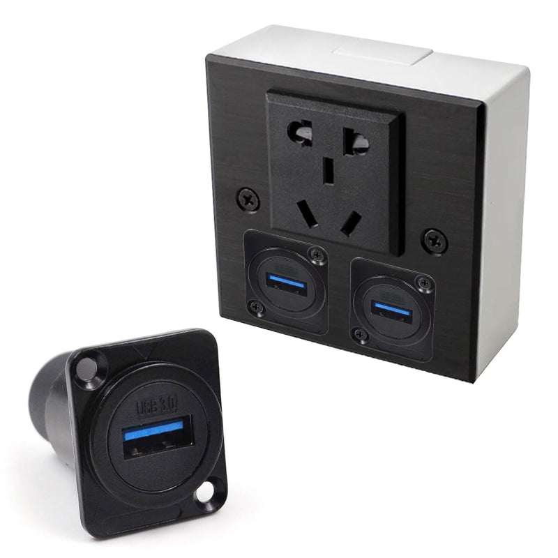 10PCS USB 3.0 Panel Mount Female to Female Connector | IP67 USB Pass Through Adapter for Audio Video Data Transfer/Charging with Weatherproof Dust Cap 10PCS