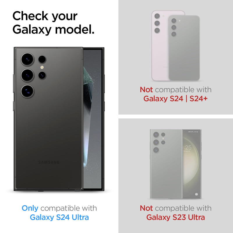 Spigen Tempered Glass Screen Protector [GlasTR EZ Fit] designed for Galaxy S24 Ultra [Case Friendly] - 2 Pack