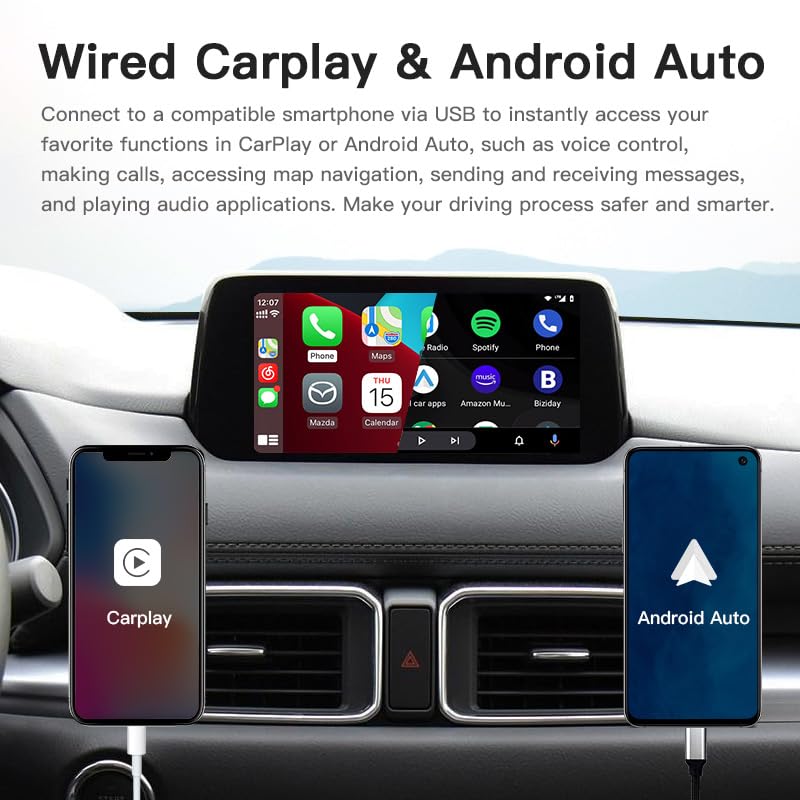 Carplay Adapter Compatible with Mazda 2/3/6/CX3/CX5/CX9/MX5 2014-2021 Year | OEM Hub Retrofit Kit for Mazda Connect System, Fit for Carplay & Android Auto, TK78-66-9U0C LEXXSON