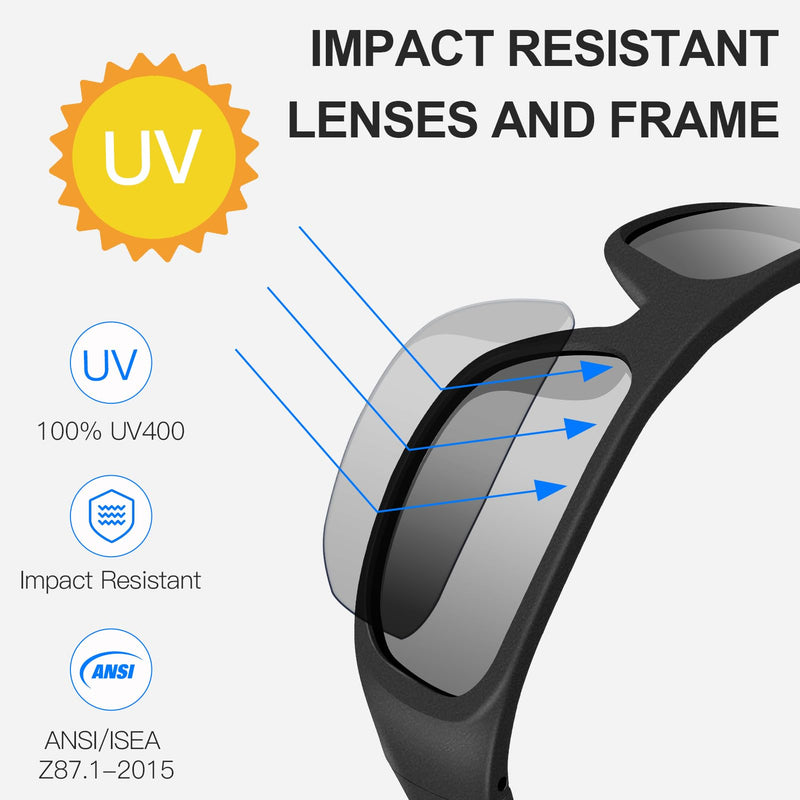 OhO sunshine Bluetooth Audio Sunglasses, Lightweight Open Ear Sport Glasses, 10H Playtime,Water Resistant with Voice Control Black Lens