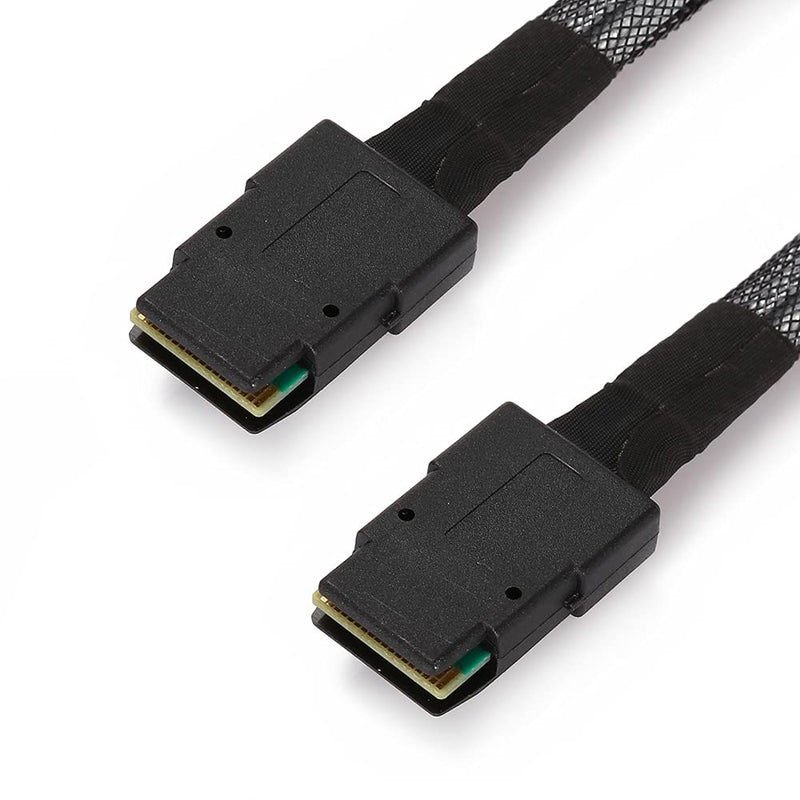 Cablecc 70cm Internal Mini SAS 36Pin SFF-8087 to Mini SAS 36pin SFF-8087 Server Hard Disk Raid Data Cable Black Straight Type