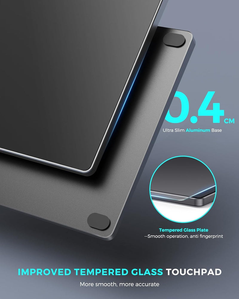Wired touchpad supports multi gesture control, Aluminum alloy casing and glass panel Trackpad Mouse with Multi-Touch Navigation for Windows 10/11/Linux/fedora 43 Laptop PC Notebook Computer (black) black