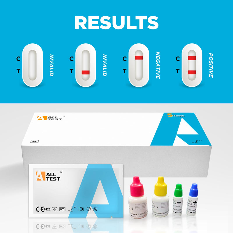 [AUSTRALIA] - 5 Alltest Test Streptococcus Quick Test A and B - Pack of 5 - For Children & Adults - Home Test - Result in 10 Minutes - Streptococcal Quick Test Kit Self Test Streptococcal Test for Home 
