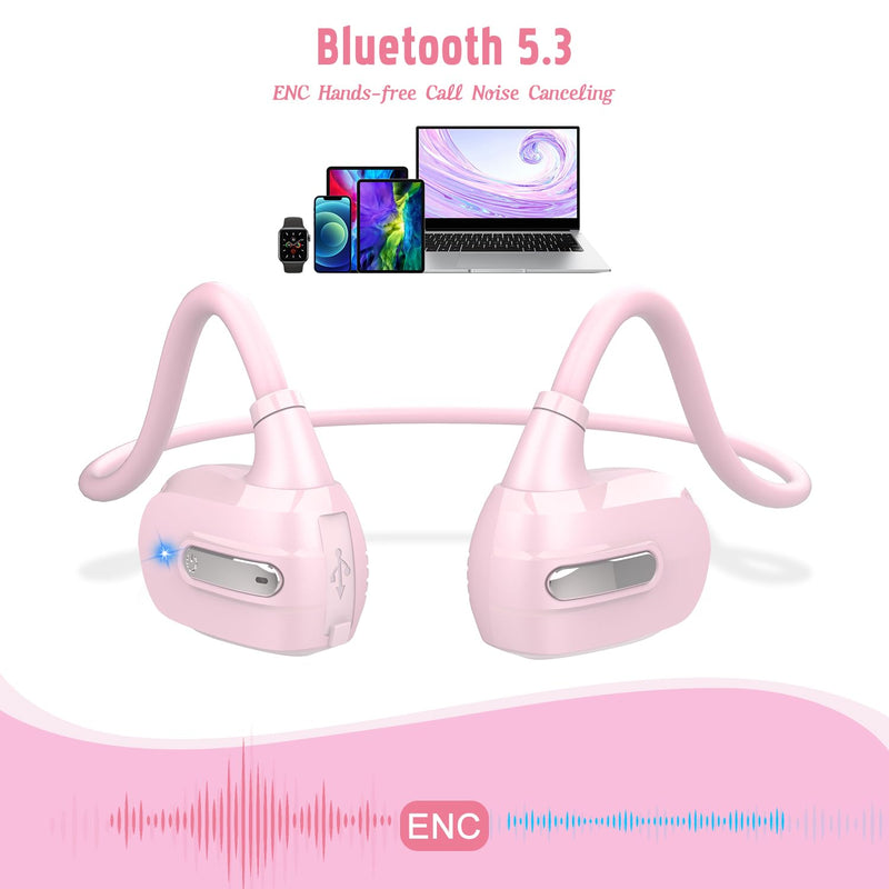 BANIGIPA Kids Headphones, Open Ear Headphones Comfortable for Teens Child Boys Girls, Wireless Bluetooth 5.3 Headset w/Mic for School/Tablet/Travel, 13g Ultra-Light, Protect Hearing, 10H Playtime