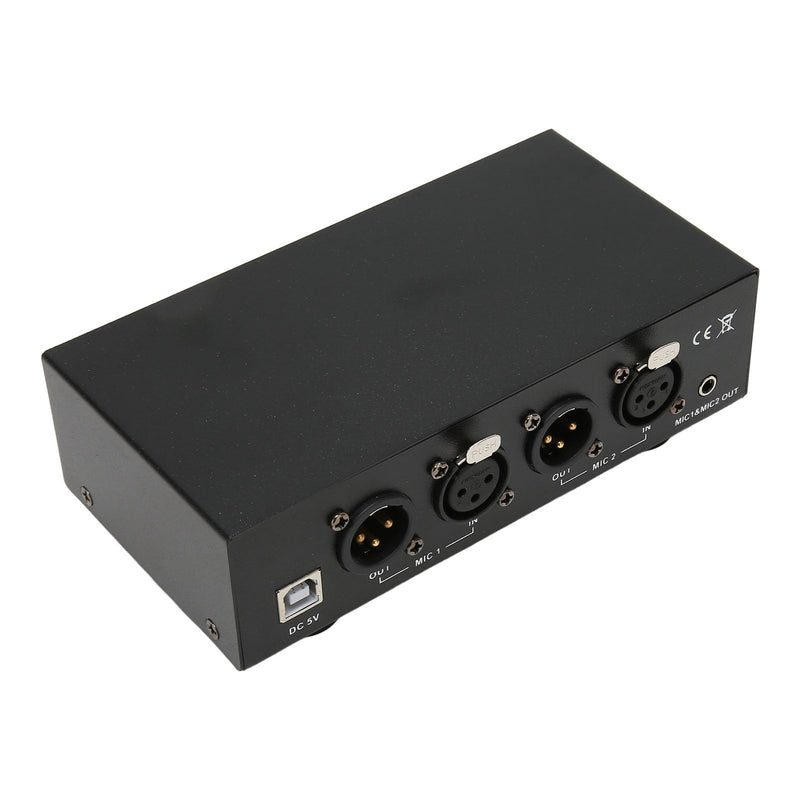 [AUSTRALIA] - 48V Phantom Power Supply, Microphone Phantom Power Supply with 2 XLR Cables, Support Dual Microphones, 48 V Phantom Power for Music Recording Equipment 