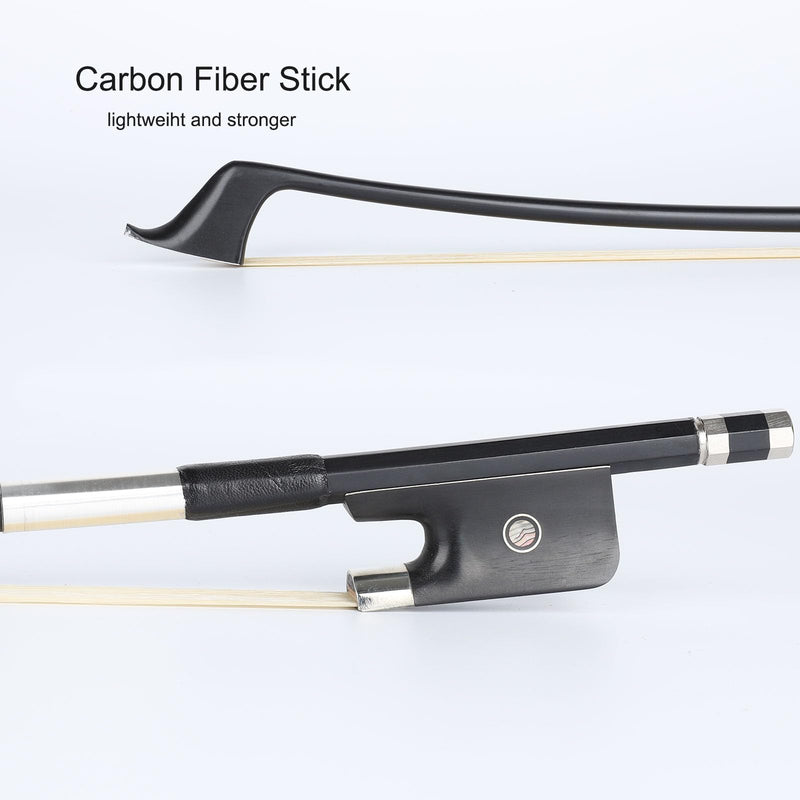 LIEKE Carbon Fiber Upright Bass Bow 4/4 Size French Model Double Bass Bow