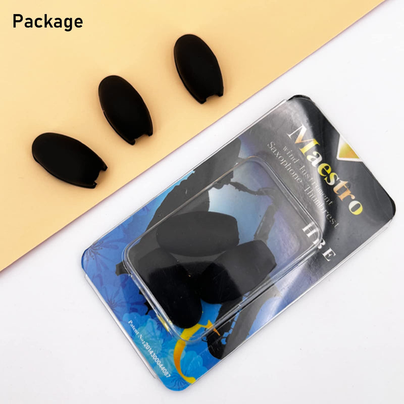 3Pcs Saxophone Rubber Thumb Rest, Black Silicone Thumb Rest Palm Key Risers Finger Protector, for Alto Tenor Soprano Sax Key Pad Accessories