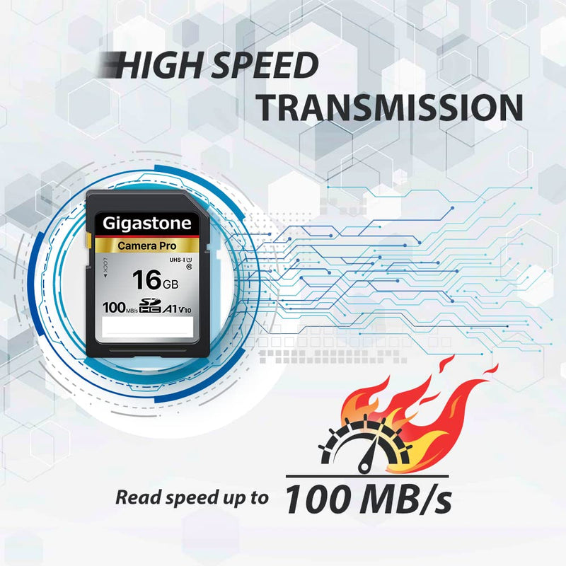 Gigastone 16GB 2-Pack SD Card V10 SDHC Memory Card High Speed Full HD Video Compatible with Canon Nikon Sony Pentax Kodak Olympus Panasonic Digital Camera, with 2 Mini Cases SD 16GB V30 2PK