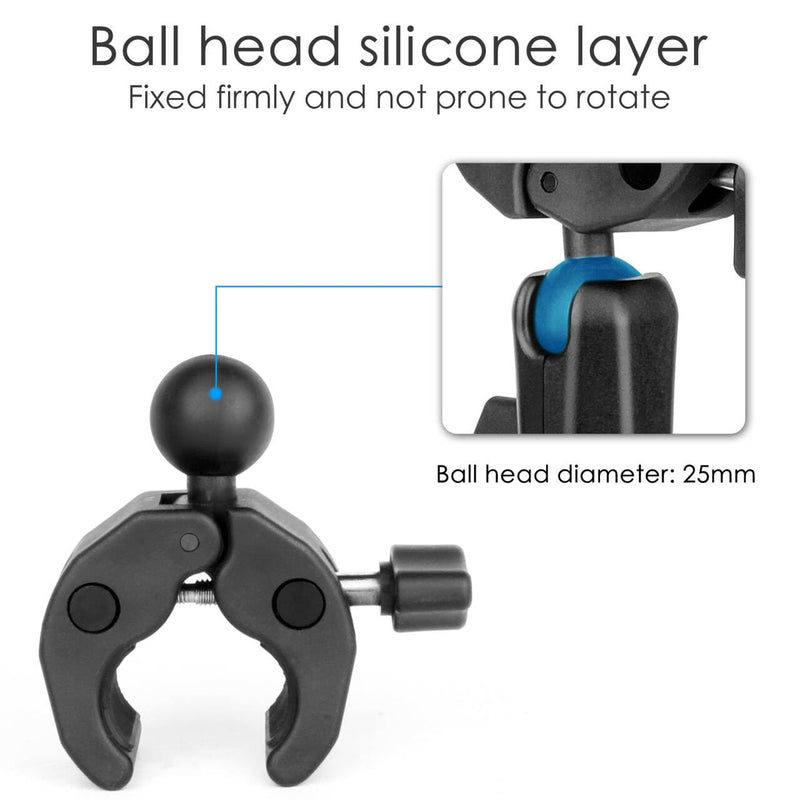 [AUSTRALIA] - Double Super Clamp Camera Mount with Magic Arm for Chair/Photography Reflector/Light/Pole, Umbrella Clamp with 360° Rotation Double Ball Head Adapter for Golf Push Carts/Strollers/Wagons 