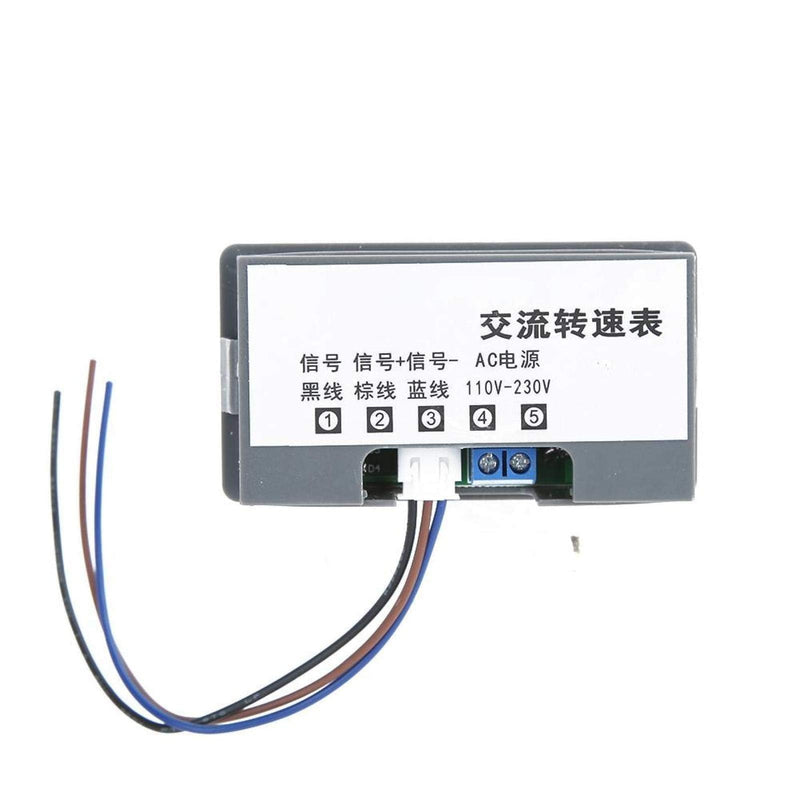 Agatige 220V AC Tachometer, 10-9999 Digital Speed Meter LED Display Panel Inductive Hall Effect Sensor