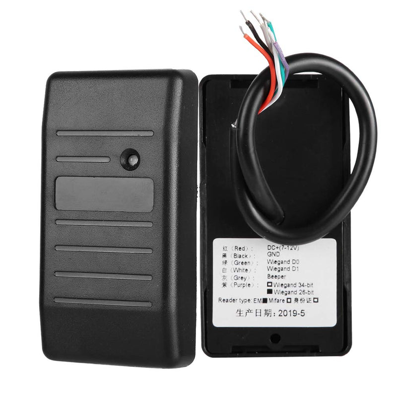 KIMISS RFID Security Card Reader 125kHz Wiegand 26 34 Access Control Waterproof Black ID 125kHz (Black IC 13.56MHz) Black Ic 13.56mhz