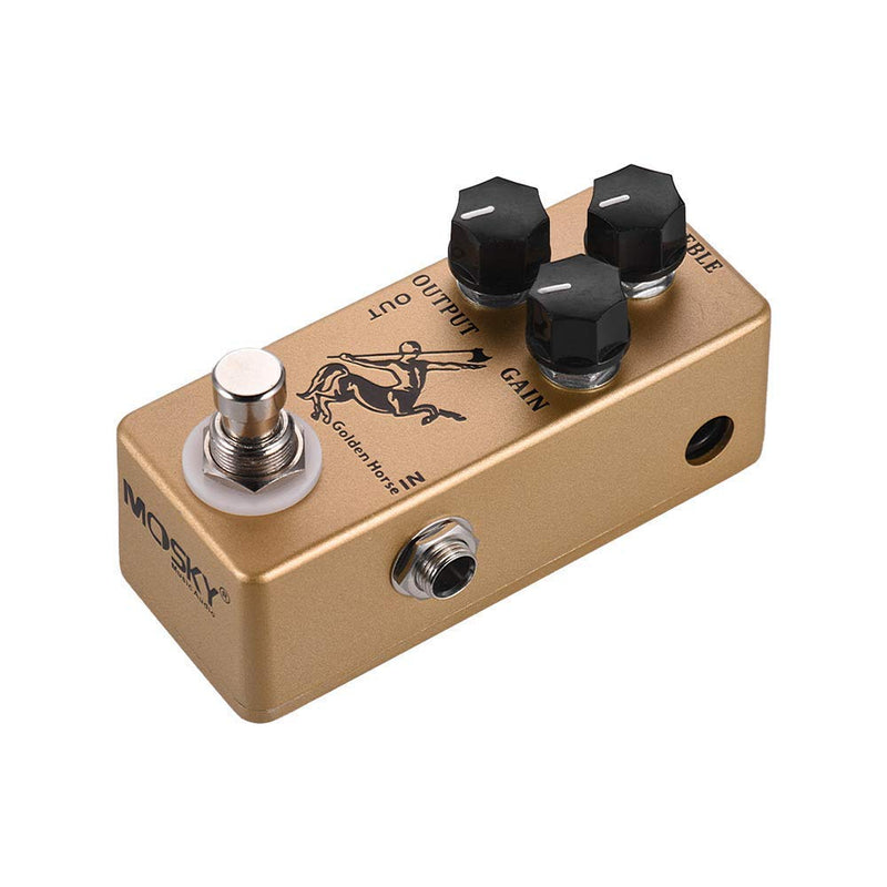Overdrive Function Guitar Effect Pedal with True Bypass for Electric Guitar (Golden Horse) Golden Horse