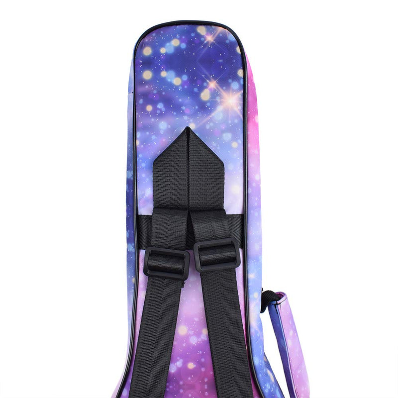 CLOUDMUSIC Ukulele Case Gig Bag Padded Backpack For Concert 23" Inch(Concert,Pink Purple Starry Night) Pink Purple Starry Night