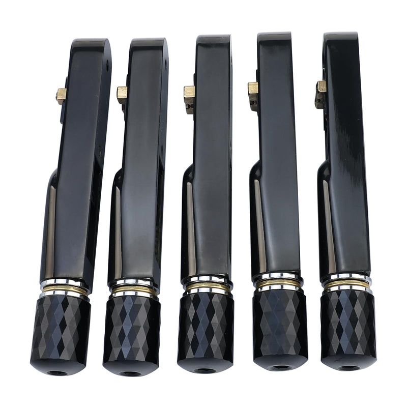 Pack of 5 Individual Single Tubular Fixed Bridge 5 String Electric Bass Bridge for Headless 5-string Bass Replacement Parts（Conductive Black） 5 Piece