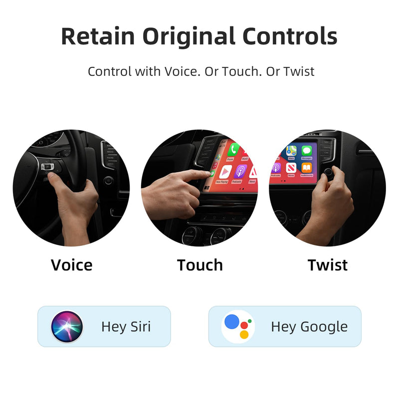 C5 Wireless CarPlay & Android Auto Adapter Car Play Mini Dongle | Plug & Play, OTA, 2in1, Converts 2016+ Car OEM Wired CarPlay/Android Auto Connection to Wireless, for iPhone & Android Phone