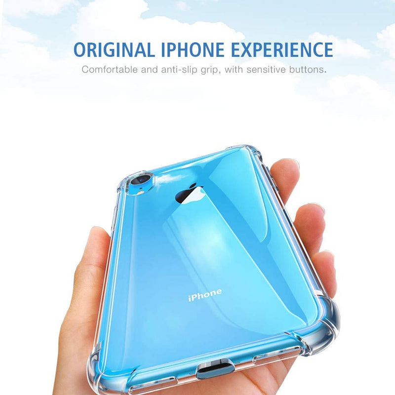 iPhone XR Clear Case & Screen Protector | 2 in 1 Bundle Package | 2 Tempered Glass Screen Protectors | Crystal Clear Transparent Soft Case | Shockproof Bumpers | Slim Fit | iPhone XR Clear XR