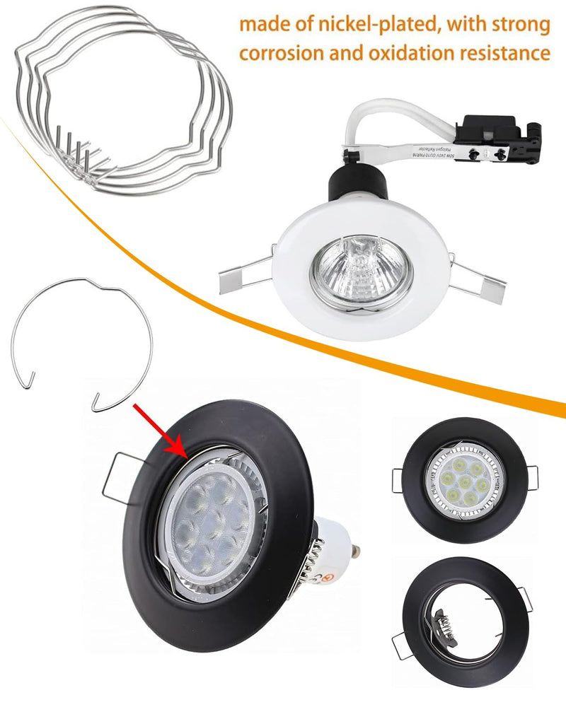 KGDUYC Pack of 20 Snap Rings for Diameter Downlight Retaining Spring Rings Clips LED Halogen Lamp Holder 50 mm for Cable Holder for Halogen Lamp/Lighting