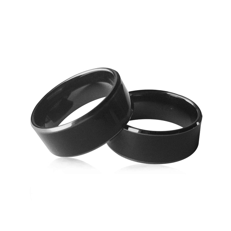 RFID Rewritable Dual Frequency In One ID T5577&IC CUID Black Ceramics Smart Finger Ring Wear for Men or Women 125khz+13.56mhz 20mm