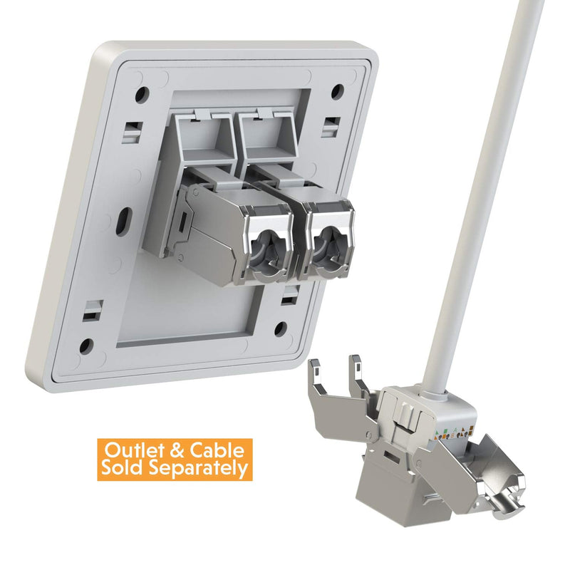 LINKUP Cat6A RJ45 Keystone Jacks | 12-Pack | shielded modular termination, tool-free, gold-plated, for solid and stranded Ethernet cable