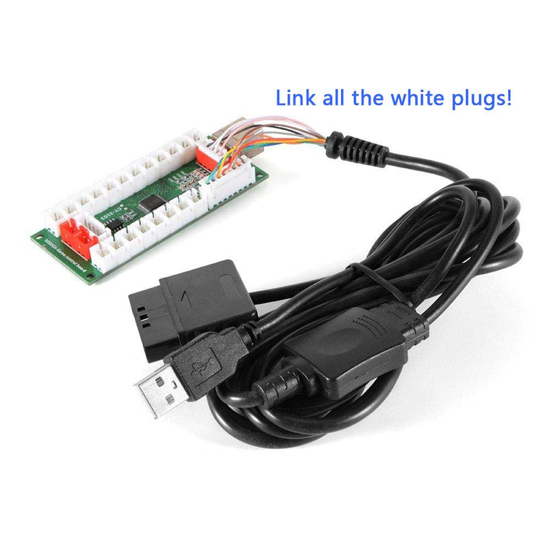SJ@JX Arcade Controller Zero Delay Encoder PCB Board Arcade DIY Kit Joystick Button 5V Power for PC Raspberry Pi Android PS2 PS3 Sanwa