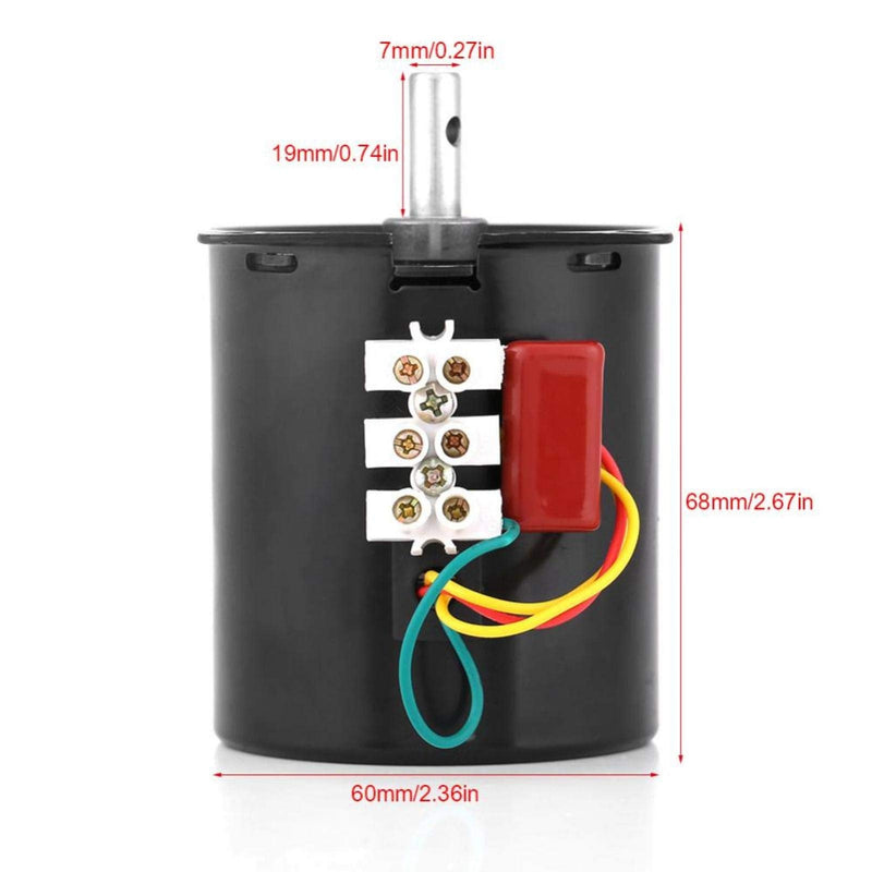 60KTYZ Synchronous Gear Motor AC 220V 2.5/20/30/110RPM CW/CCW Torque Direction Control 28W Reduction Motor (2.5RPM) 2.5RPM